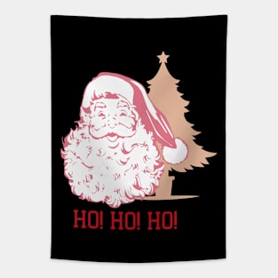 Retro Vintage Pink Santa Claus - Santa And Tree Tapestry