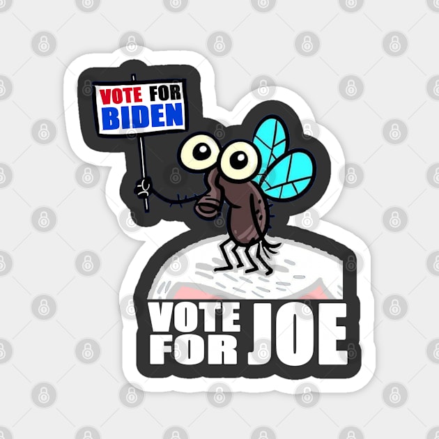 Vote For Joe - Debate Fly - Vote For Biden - Great Gift For The Political Person - Multi Color Logo & White Lettering Magnet by RKP'sTees