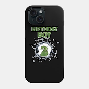 2nd Birthday Boys Soccer player Gift For Boys Kids toddlers Phone Case