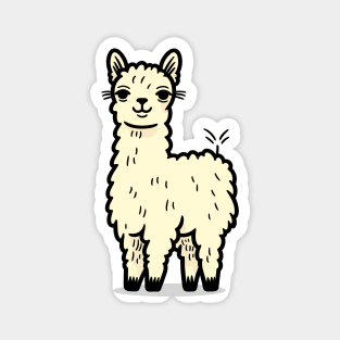 Adorable Llama Character, Happy Animal Doodle Magnet