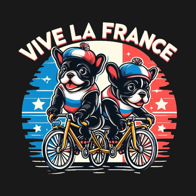 French Bulldog Puppies Racing Bikes Vive le France #2 by Battlefoxx Living Earth