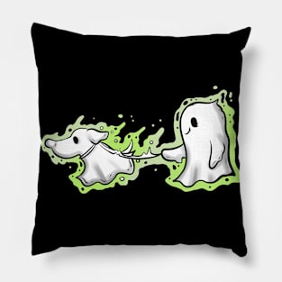 Spirit Ghost Goes For A Walk With The Ghost Dog Pillow