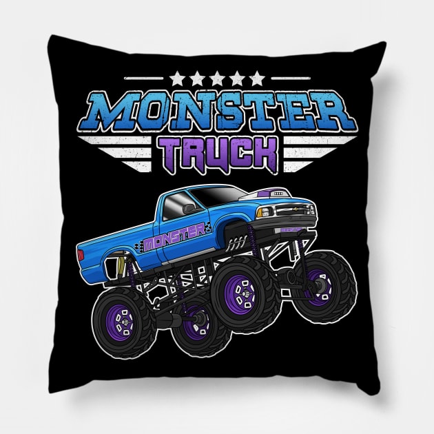 Monster Truck Pillow by Guyvit