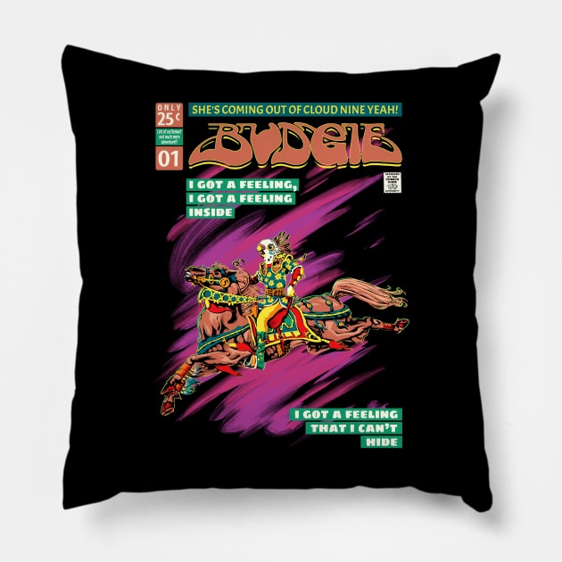 Budgie Band Comic Book Cover Style Pillow by Lima's