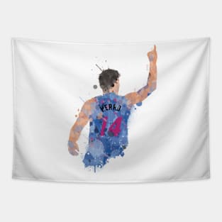 Tyler Herro Paint Splatter Art Tapestry