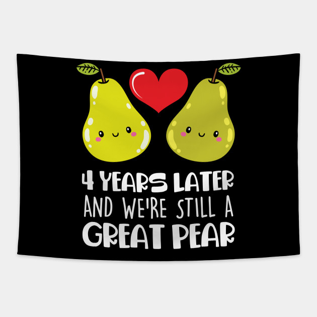 4th Wedding Anniversary Gift Married Couple Pear 4th Wedding Anniversary Tapestry Teepublic Uk