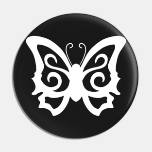 Tribal Butterfly White Pin