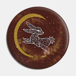 Red lunar bunny Pin