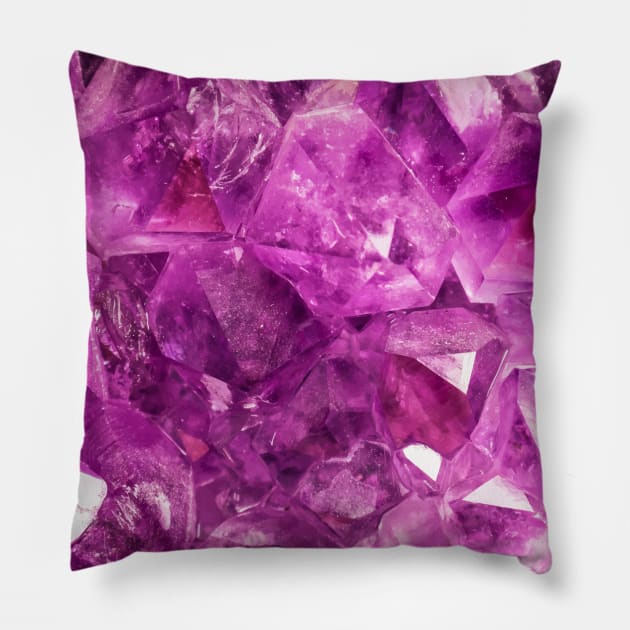 Abstract purple crystal gem Pillow by Farhad