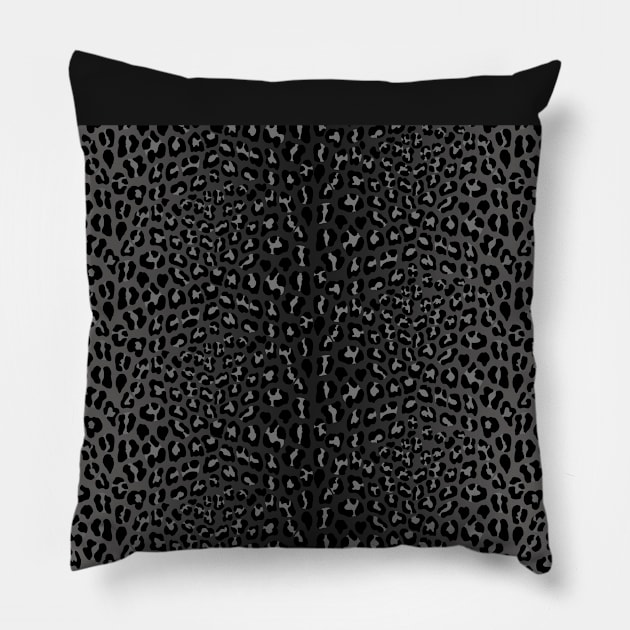 Black Leopard print Pillow by rlnielsen4