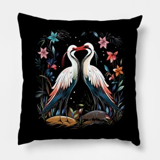 Stork Couple Valentine Pillow