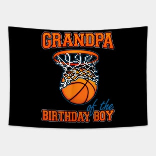 Grandpa Of The Birthday Boy Basketball Birthday Family Party Tapestry