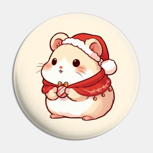 Cute Christmas Hamster Pin