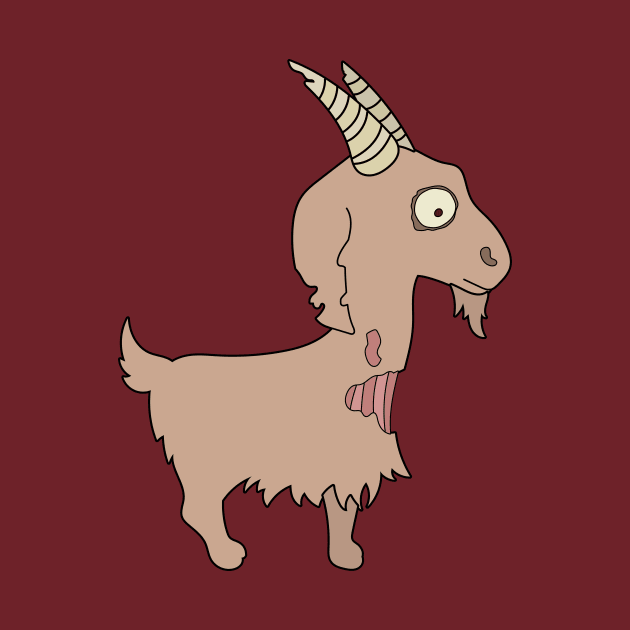 Zombie Goat Cartoon // Funny Halloween Zombie by SLAG_Creative