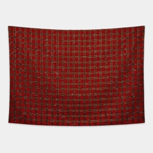 golden lattice on red mask - elegant vintage glamorface mask Tapestry