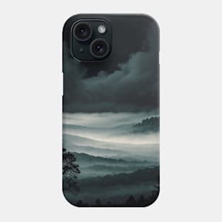 Overlook of a Misty Valley Forest Phone Case