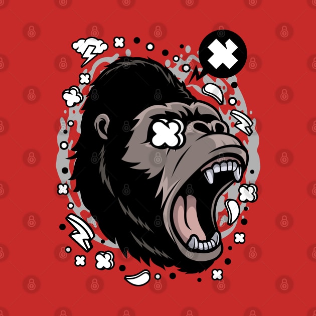 gorilla face illustration by Mako Design 
