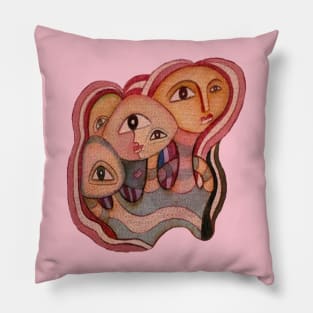 Mère et ses enfants Pillow