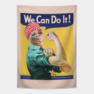 Rosie the Healthcare Worker We Can Do It Coronavirus 2020 Poster Tapestry