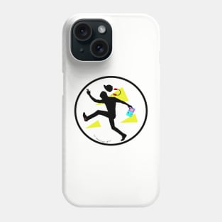 Graphic Black Silhouette & Headphones - Game Boy 80s & 90s Geek & Gamers | Neon Colors Phone Case