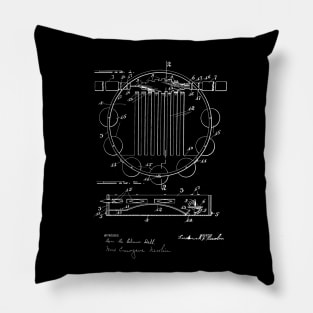 Tambourine Vintage Patent Drawing Pillow