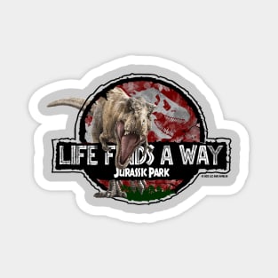 "Life Finds a Way" - Dr Ian Malcolm Jurassic Quote - T-Rex Magnet