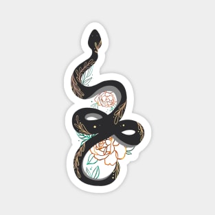 snake and peonies Magnet