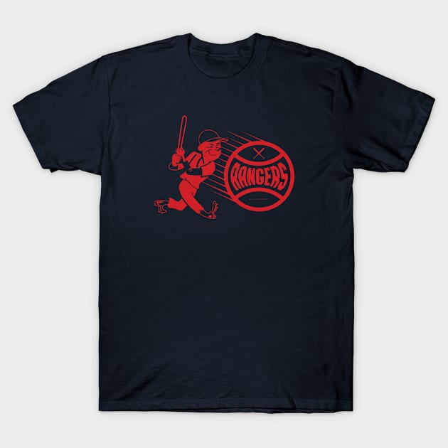 deadmansupplyco Vintage Baseball - Texas Rangers (Red Rangers Wordmark) Long Sleeve T-Shirt