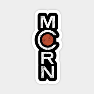 White and Red MCRN Grunge Magnet