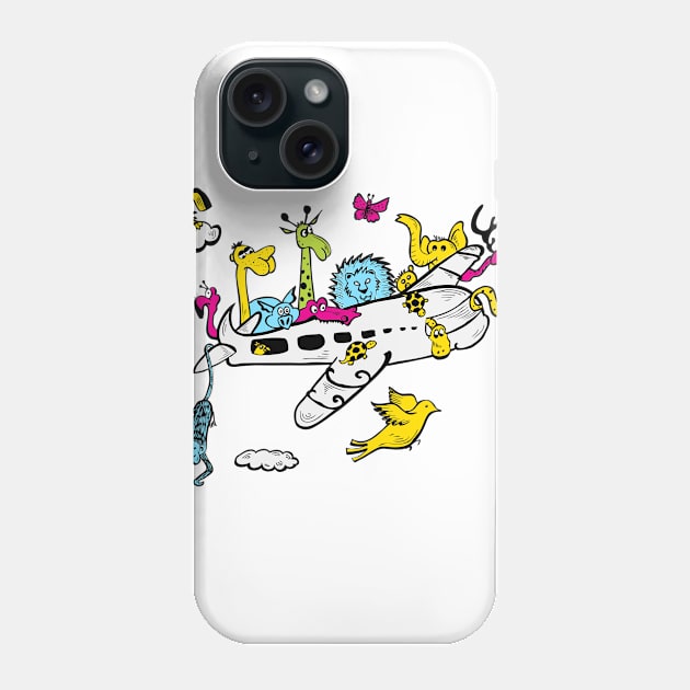 Cartoon Animal Airplane Pop Art Phone Case by JakeRhodes