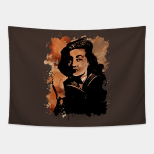 Bette Davis Smoke - Brown Watercolor Splash Tapestry