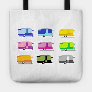 Six vintage caravans Tote