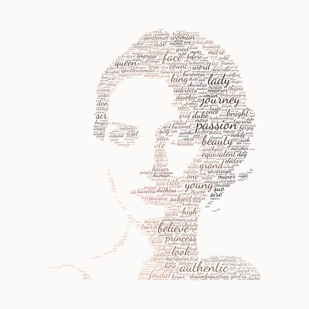 Woman Portrait Silhouette Shape Text Word Cloud by Cubebox