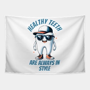 Funny cool dentist quote tooth design Tapestry