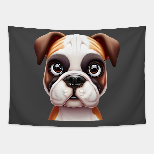 Fur-ever American Bulldog Tapestry by Art By Mojo