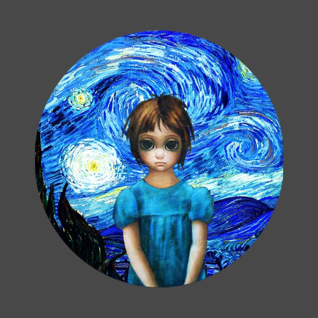 Big Eyes With Starry Night Vincent Van Gogh by vikachan