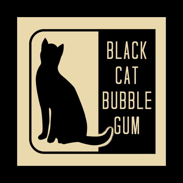 Retro Black Cat Bubble Gum by ArtisticEnvironments