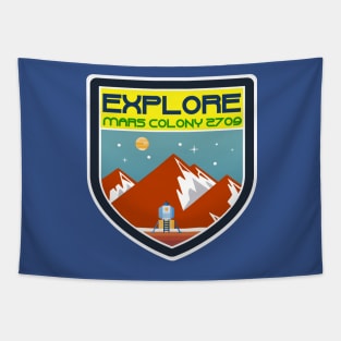 Mars Colony Badge Tapestry