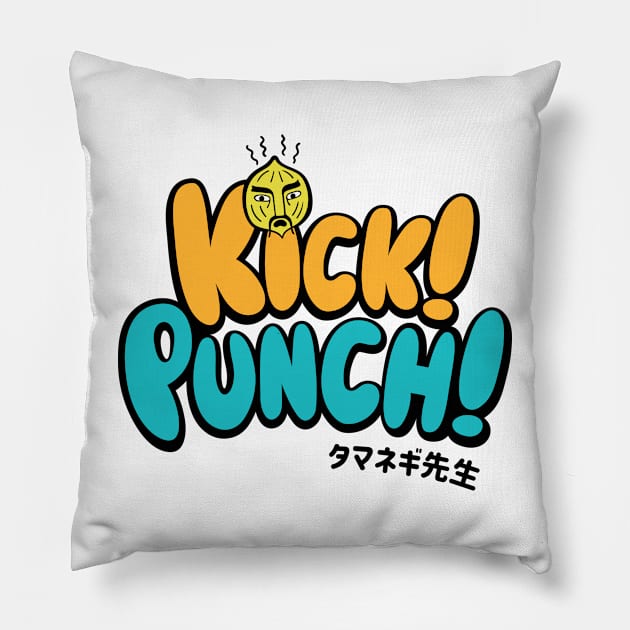 Kick Punch v2 Pillow by demonigote