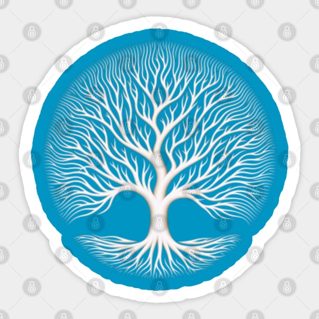 Circle of Nature: OpArt Tree with Symmetrical Circle Canvas - Optical  Illusion Artwork - Sticker