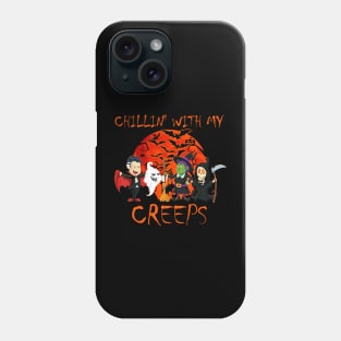 Chillin With My Creeps tShirt Vampire Ghost Skeleton Witch Phone Case