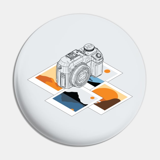 Camera With Retro Frames of Landscapes Pin by ElusiveIntro