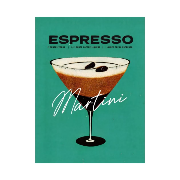 Espresso Martini Retro Poster Vintage 1991 Bar Prints, Vintage Drinks, Recipe, Wall Art by BetterManufaktur