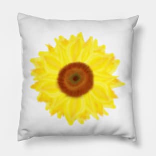 Sunny Sunflower (White Background) Pillow