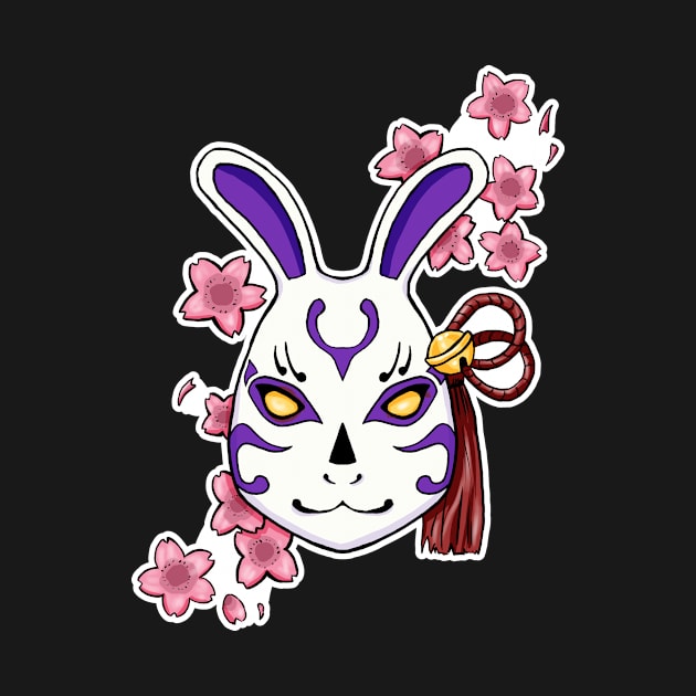 Blossoming Habits: A Cherry Blossom Japanese Mask Purple by alexandre-arts