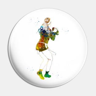 Flag Football Player Girl Pin