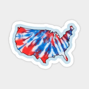 Tie dye red white and blue america - United States of America Magnet