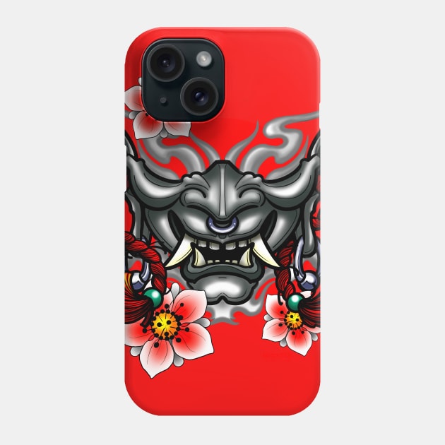 Oni Mask Phone Case by MetroInk