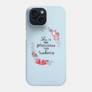 More Precious than Rubies Watercolour Wreath Phone Case