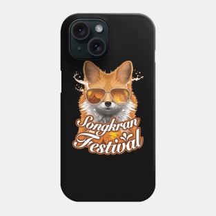 Songkran festival Thailand summer fox tourist wear sunglasses water splash Phone Case